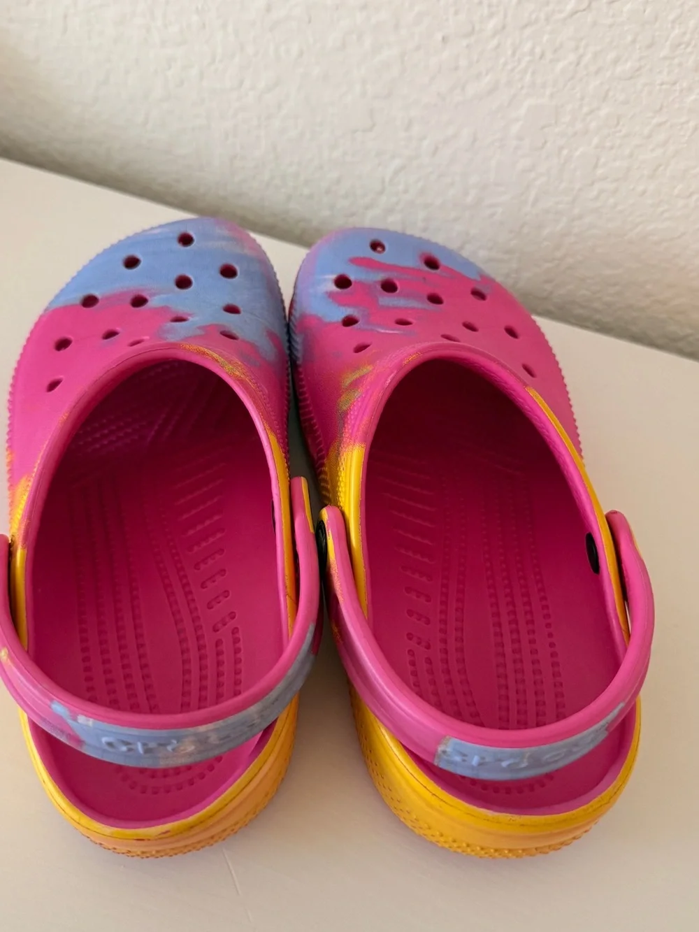 Crocs Kids Classic Clogs Pink Tie Dye J3 Colorful